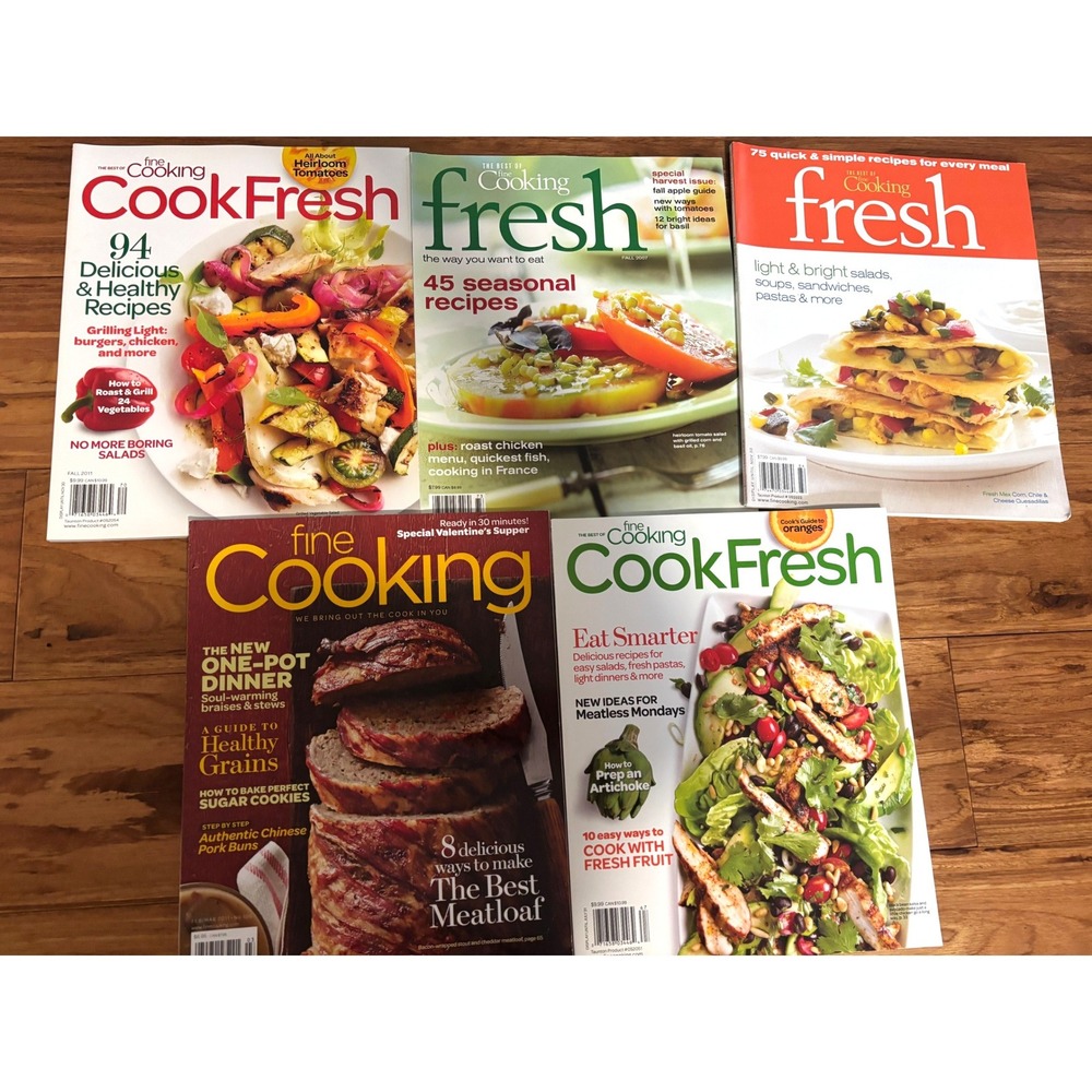 Fine Cooking CookFresh Magazine Lot of 5 Taunton Press Healthy Recipes 2007-2011
